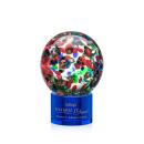 Knapp on Round Base Blue Globe Glass Trophy