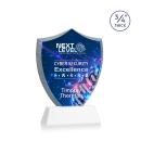 Escamilla Shield Full Color on Helton Fagan Unique Crystal Trophy