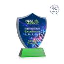 Escamilla Shield Full Color on Helton Green Unique Crystal Trophy