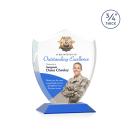 Escamilla Shield Full Color Blue Unique Crystal Trophy