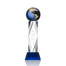 Winkler Globe Blue/Gold Towers Crystal Trophy