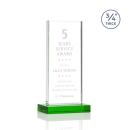 Prieto Green Rectangle Crystal Trophy