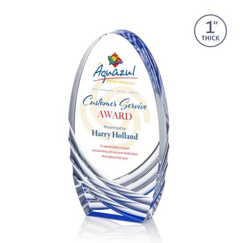 Awards and Plaques - Acrylic Trophies - Granger Full Color Blue Circle Acrylic Trophy