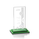 Carlton Green Rectangle Crystal Trophy