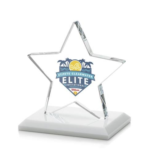 Awards and Plaques - Crystal Trophies - Gamboa Star Full Color Fagan Crystal Trophy
