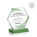 Pagan Full Color Green Polygon Crystal Trophy