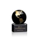 Magee Black/Gold Globe Crystal Trophy