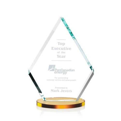 Awards and Plaques - Crystal Trophies - Curry Amber Crystal Trophy