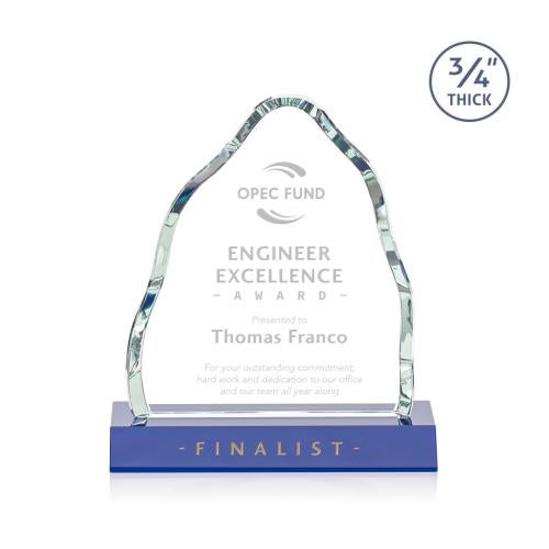 Awards and Plaques - Crystal Trophies - Hobbs Blue Crystal Trophy