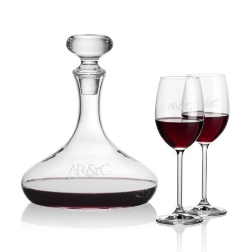 Custom Barware Glasses - Carafes - Linares Decanter & Cormier Wine