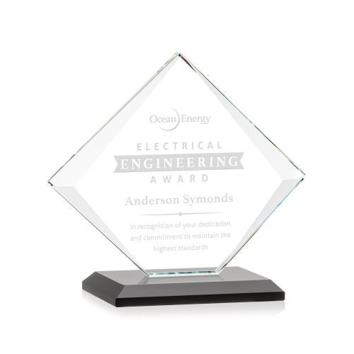 Awards and Plaques - Crystal Trophies - Latham Black Crystal Trophy