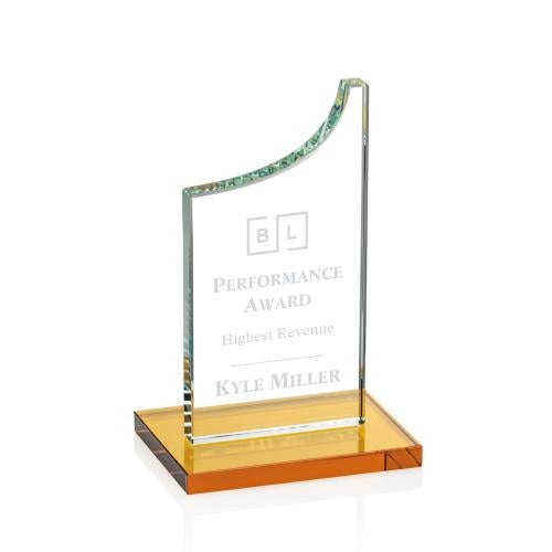 Awards and Plaques - Crystal Trophies - Henson Amber Peaks Crystal Trophy