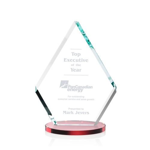 Awards and Plaques - Crystal Trophies - Curry Red Crystal Trophy