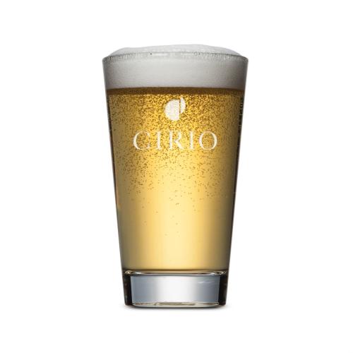 Custom Barware Glasses - Beer Glasses - Summerhill Heavy Sham Glass - Deep Etch