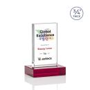 Barlow Full Color Red Rectangle Crystal Trophy
