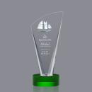 Bunch 3D Green Peaks Crystal Trophy