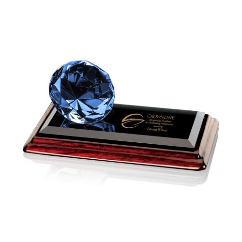 Awards and Plaques - Crystal Trophies - Diamond on Albion&trade; Sapphire Crystal Trophy