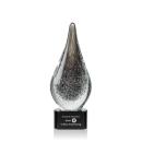 Dejesus on Half Round Base Black Tear Drop Glass Trophy