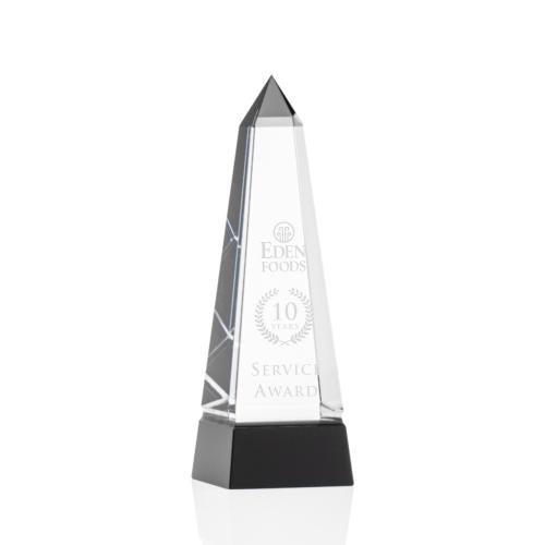 Awards and Plaques - Crystal Trophies - Groove Black Obelisk Crystal Trophy