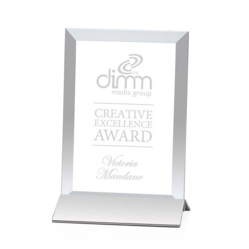 Awards and Plaques - Crystal Trophies - Boswell Silver/Vertical Rectangle Crystal Trophy