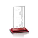 Carlton Red Rectangle Crystal Trophy