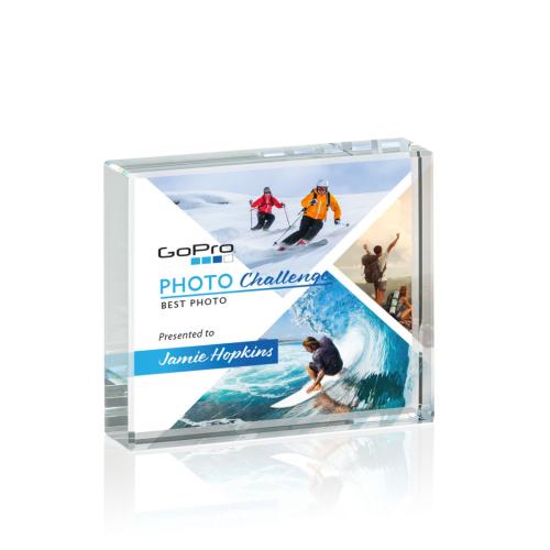 Awards and Plaques - Crystal Trophies - Kimble Full Color Paperweight