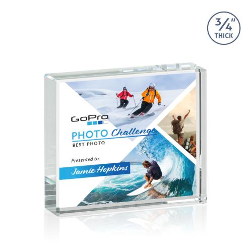 Awards and Plaques - Crystal Trophies - Kimble Full Color Paperweight - Starfire