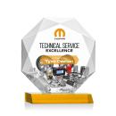 Minor Full Color Amber Polygon Crystal Trophy