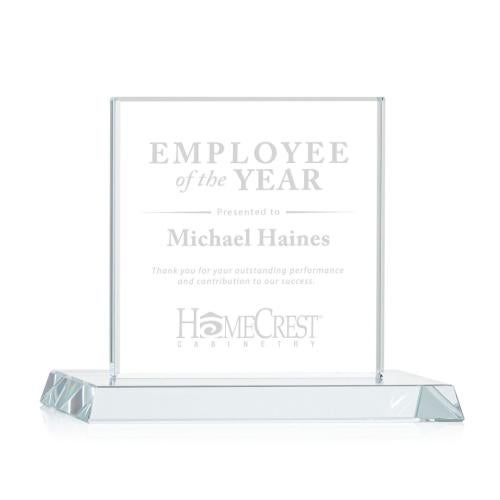 Awards and Plaques - Crystal Trophies - Cerda Clear Square / Cube Crystal Trophy