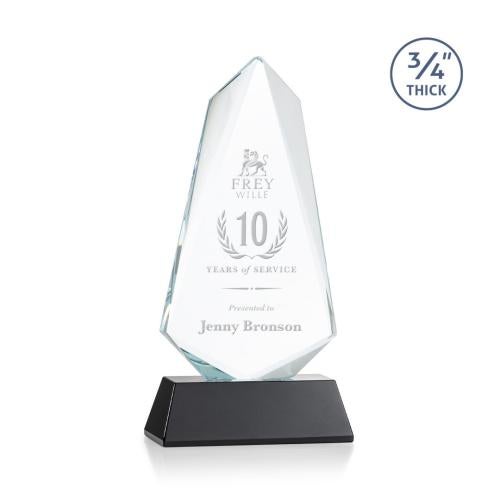 Awards and Plaques - Crystal Trophies - McMullen on Helton Black Unique Crystal Trophy