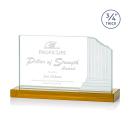 Marsh Amber Rectangle Crystal Trophy