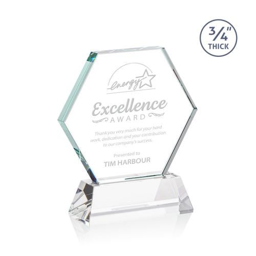 Awards and Plaques - Crystal Trophies - Pagan on Helton Starfire Polygon Crystal Trophy