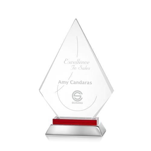 Awards and Plaques - Crystal Trophies - Hanks Red Crystal Trophy