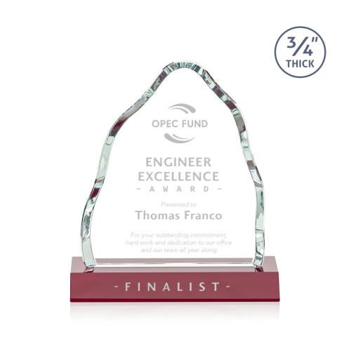 Awards and Plaques - Crystal Trophies - Hobbs Red Crystal Trophy