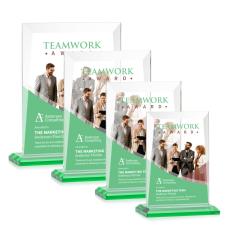 Prieto Full Color Green Rectangle Crystal Trophy - Custom Trophies