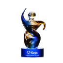 Friedman Blue Glass Trophy