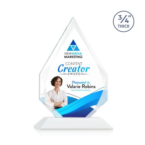 Awards and Plaques - Crystal Trophies - Archer Full Color Fagan Peaks Crystal Trophy