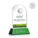 Cortez Golf on Helton Full Color Green Globe Crystal Trophy