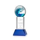 Ocean Wave Towers on Tower Base Glass Trophy