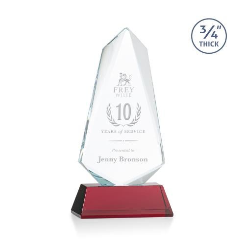 Awards and Plaques - Crystal Trophies - McMullen on Helton Red Unique Crystal Trophy