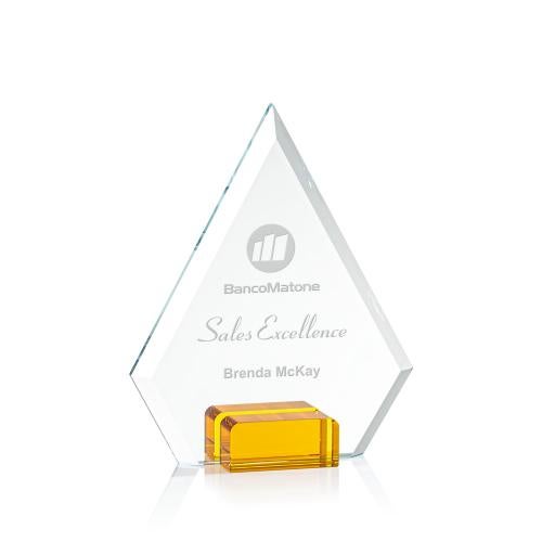 Awards and Plaques - Crystal Trophies - Norman Amber Crystal Trophy