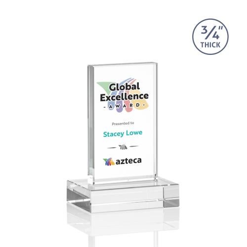 Awards and Plaques - Crystal Trophies - Barlow Full Color Clear Rectangle Crystal Trophy