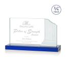Marsh Blue Rectangle Crystal Trophy