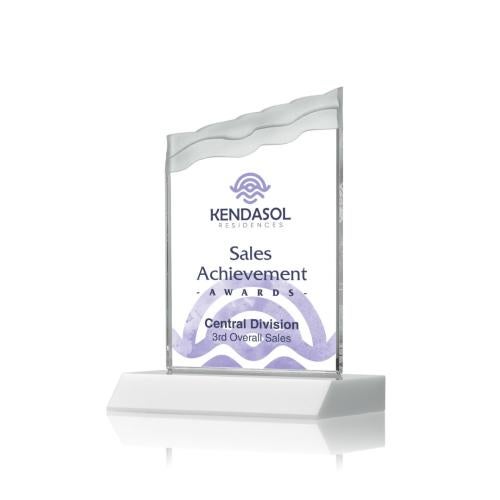 Awards and Plaques - Custom Trophies - Bowden Full Color Fagan Peaks Crystal Trophy