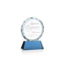 Linares Sky Blue Circle Crystal Trophy