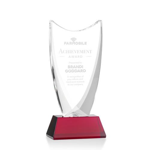 Awards and Plaques - Crystal Trophies - Singleton Red Peaks Crystal Trophy
