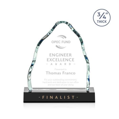 Awards and Plaques - Crystal Trophies - Hobbs Black Crystal Trophy