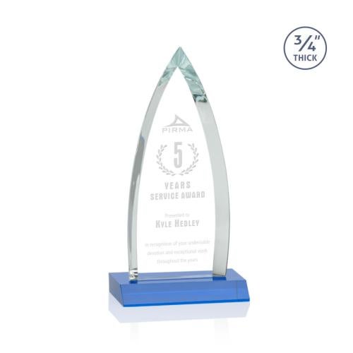 Awards and Plaques - Crystal Trophies - Valdes Sky Blue Peaks Crystal Trophy