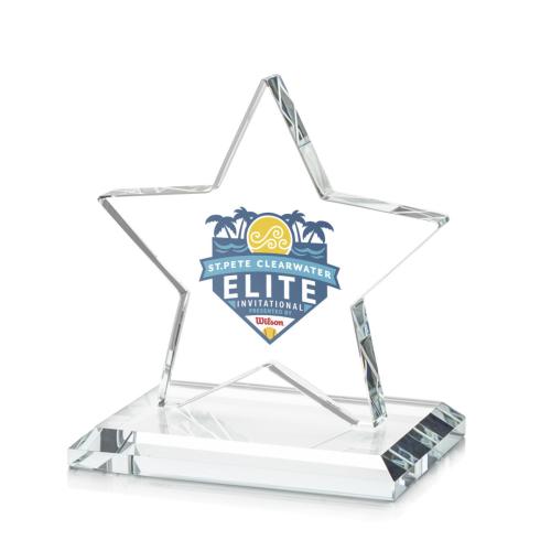 Awards and Plaques - Crystal Trophies - Gamboa Star Full Color Starfire Crystal Trophy