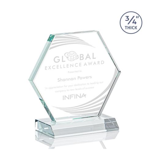 Awards and Plaques - Crystal Trophies - Pagan Starfire Polygon Crystal Trophy